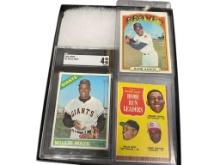 1966 TOPPS #1 WILLIE MAYS BASEBALL CARD GRADED 4 BY SGC , HANK AARON TOPPS # 299 BASEBALL CARD