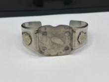 STAINLESS STEEL WATCH CUFF WITH CUT OUT HEADS FROM U.S. MERCURY SILVER DIMES
