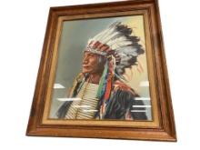 K.F. YOUNG WESTERN PAINTER SPARKS, NV LOCAL ORIGINAL OIL ON CANVAS PAINTING FROM SHARKEY'S NUGGET