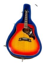 CORTEZ MODEL F-0056 BEGINNER ACOUSTIC GUITAR WITH HARSHELL CASE AND HOHNER GUITAR PIPE