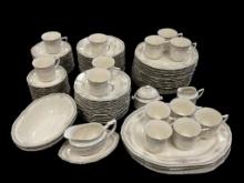 NORITAKE IVORY CHINA ROTHSCHILD NO. 7293 CHINA SET SERVICE FOR 12+, 6 PIECE SETTING FOR 12