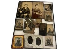 DAGUERREOTYPE / TIN TYPE PHOTOGRAPHS CIRCA 1940-1920 TOTAL OF 13