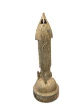 1959 COMMEMORATIVE MECHANICAL ROCKET SHAPED COIN BANK MADE BY DURO MANUFACTURING DETROIT, MICH