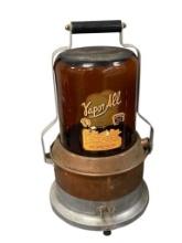 VINTAGE VAPORALL MODEL EV10 VAPORIZER WITH AMBER GLASS AND COPPER