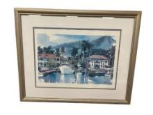 VERU TREMENEN "PIONEER INN, HARBOR AND COURT HOUSE, LAHAINA MAUI" PRINT