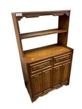 TWO PIECE WOOD SIDE CABINET HUTCH