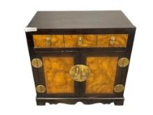 MID-CENTURY ASIAN HUA BURLWOOD END TABLE