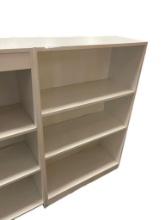 WHITE PARTICLE BOARD THREE SHELF BOOKSHELF