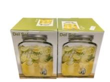 TWO NEW IN BOX DEL SOL ORIGINAL MASON COLD BEVERAGE DISPENSERS