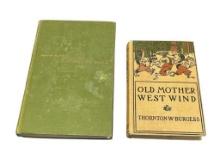 HERMAN MELVILLE'S "MOBY DICK" FIRST EDITION BOOK AND "OLD MOTHER WEST WIND" BY THORNTON W BURGESS