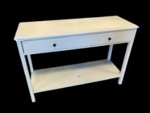 WHITE PAINTED SINGLE DRAWER SOFA TABLE