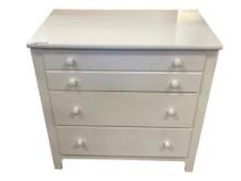 MID-CENTURY STANLEY WHITE PAINTED THREE DRAWER WOOD DRESSER
