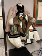 TWO HEAVY DUTY LADIES COATS INCLUDING J. GALLERY SKI JACKET WITH CURLY LAMB FUR COLLAR