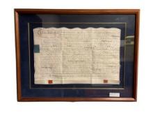 CIRCA 1779 INDENTURED LAND DOCUMENT DETAILING A LAND TRANSACTION IN BYFIELD, NORTHAMPTON, ENGLAND