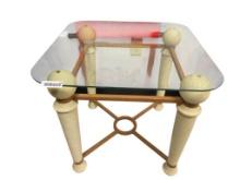 ELEGANT GLASS TOP SIDE TABLE