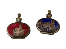 VINTAGE EUROPEAN SOUVENIR CROWN TOP FRAGRANCE / PERFUME BOTTLES