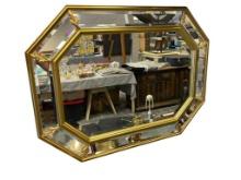 THE BOMBAY COMPANY OCTAGONAL BEVELED FRAMED MIRROR MADE IN ITALY WITH LEAF DECORATION