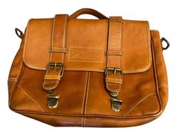 CLAIRE CHASE INDIAN MOTORCYCLES BROWN LEATHER MESSENGER BAG INCLUDES SHOULDER STRAP