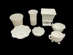VINTAGE MILK GLASS COLLECTIBLE GLASSWARE