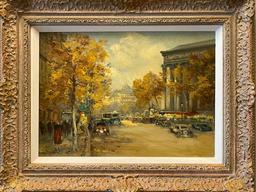CHARLES BLONDIN (1913-1991) FRENCH IMPRESSIONISTS PAINTER ORIGINAL OIL ON CANVAS PARIS STREET SCENE