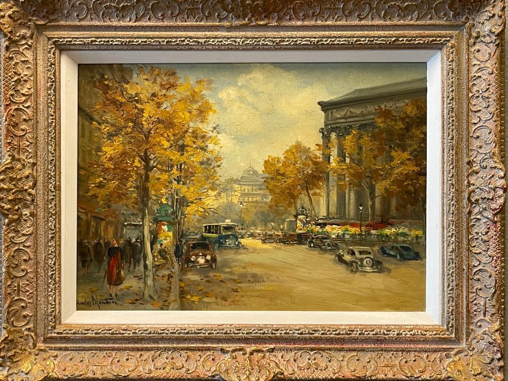 CHARLES BLONDIN (1913-1991) FRENCH IMPRESSIONISTS PAINTER ORIGINAL OIL ON CANVAS PARIS STREET SCENE