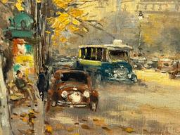 CHARLES BLONDIN (1913-1991) FRENCH IMPRESSIONISTS PAINTER ORIGINAL OIL ON CANVAS PARIS STREET SCENE
