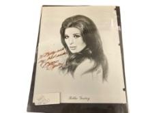 AUTOGRAPHED HOLLYWOOD BOBBIE GENTRY BLACK AND WHITE PHOTOGRAPH FROM COLLECTION OF WILLIAM BROWER