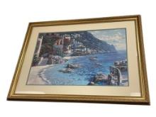 HOWARD BEHRENS (1933-2014) POPULAR AMERICAN ARTIST LARGE PRINT TITLED "CAPRI DEL MAR"
