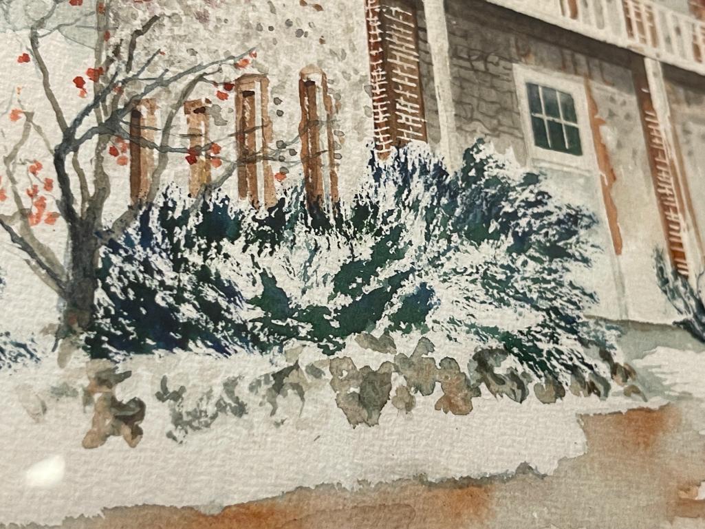 ESTEBAN JALLE LARGE ORIGINAL WATERCOLOR ON PAPER BUILDING IN GOLD HILL, NEVADA