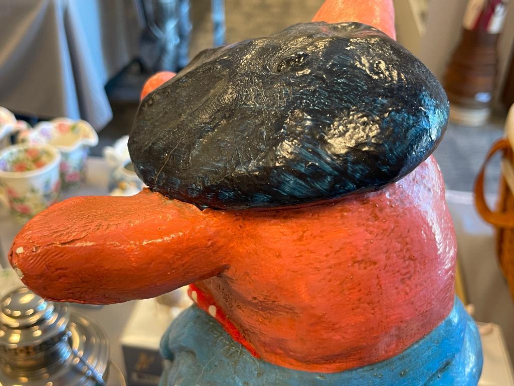 TURN OF THE CENTURY ANTIQUE BUTCHER SHOP DISPLAY PLASTER PIG, HAND PAINTED