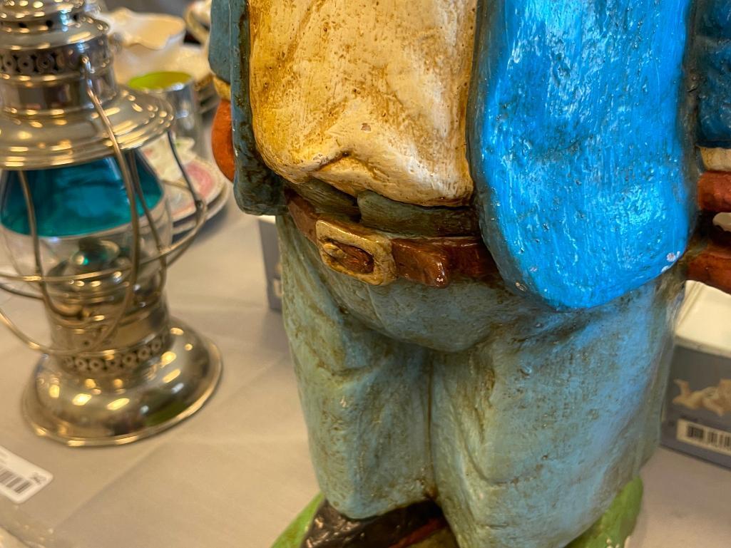 TURN OF THE CENTURY ANTIQUE BUTCHER SHOP DISPLAY PLASTER PIG, HAND PAINTED