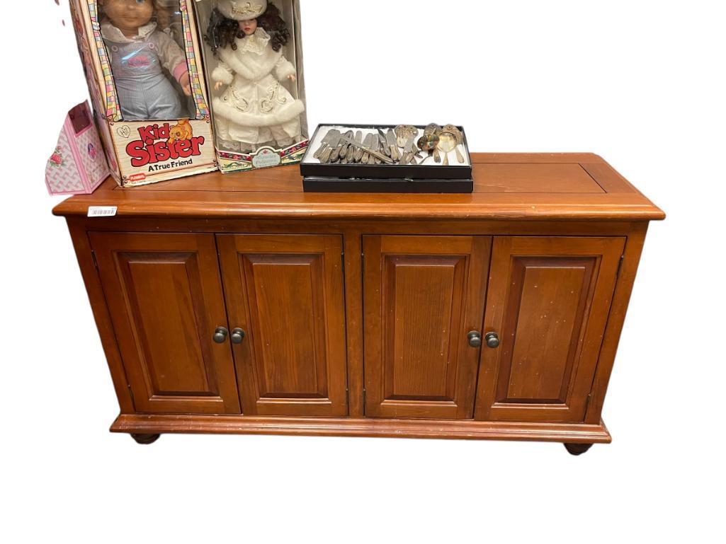 SOLID WOOD SIDEBOARD FEATURING TWO CABINETS
