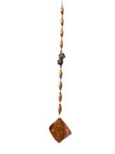 HAND CRAFTED COPPER WIND SPINNER, HAND HAMMERED SQUARE SPINNER WITH GLASS MARBLES