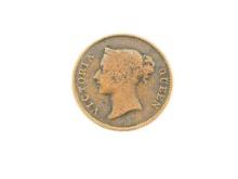 1845 STRAITS SETTELMENT ONE CENT COPPER COIN