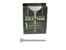 FOUR .999 FINE SILVER COLELCTIBLE GOLF TEES IN ORIGINAL CASE