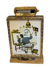 NORMAN ROCKWELL LIMITED EDITION CERAMIC DECANTER TRIPLE-SELF PORTRAIT THE MIKE DWAYNE DISTILLED P...