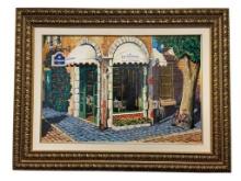 ARKADY OSTRITSKY RUSSIAN ARTIST HAND EMBELLSIHED SERIGRAPH TITLED "LA COURONNE RESTAURANT"