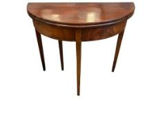 LATE 1800'S MAHOGANY GAMING TABLE FEATURING INCREDIBLE CARVED WOOD HINGE