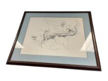 "THE OFF RANGER" PEN AND INK DRAWING BY THE FLYFISHING MAFIA AND DATED 1976