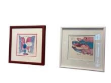 TWO COMICAL HUMEROUS WOMAN CARTOON PRINTS BY LANDON