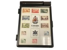 1867 - 1967 CANADA CENTENNIAL ISSUE LOOSE STAMP COLLECTION IN STAMP CONTAINER