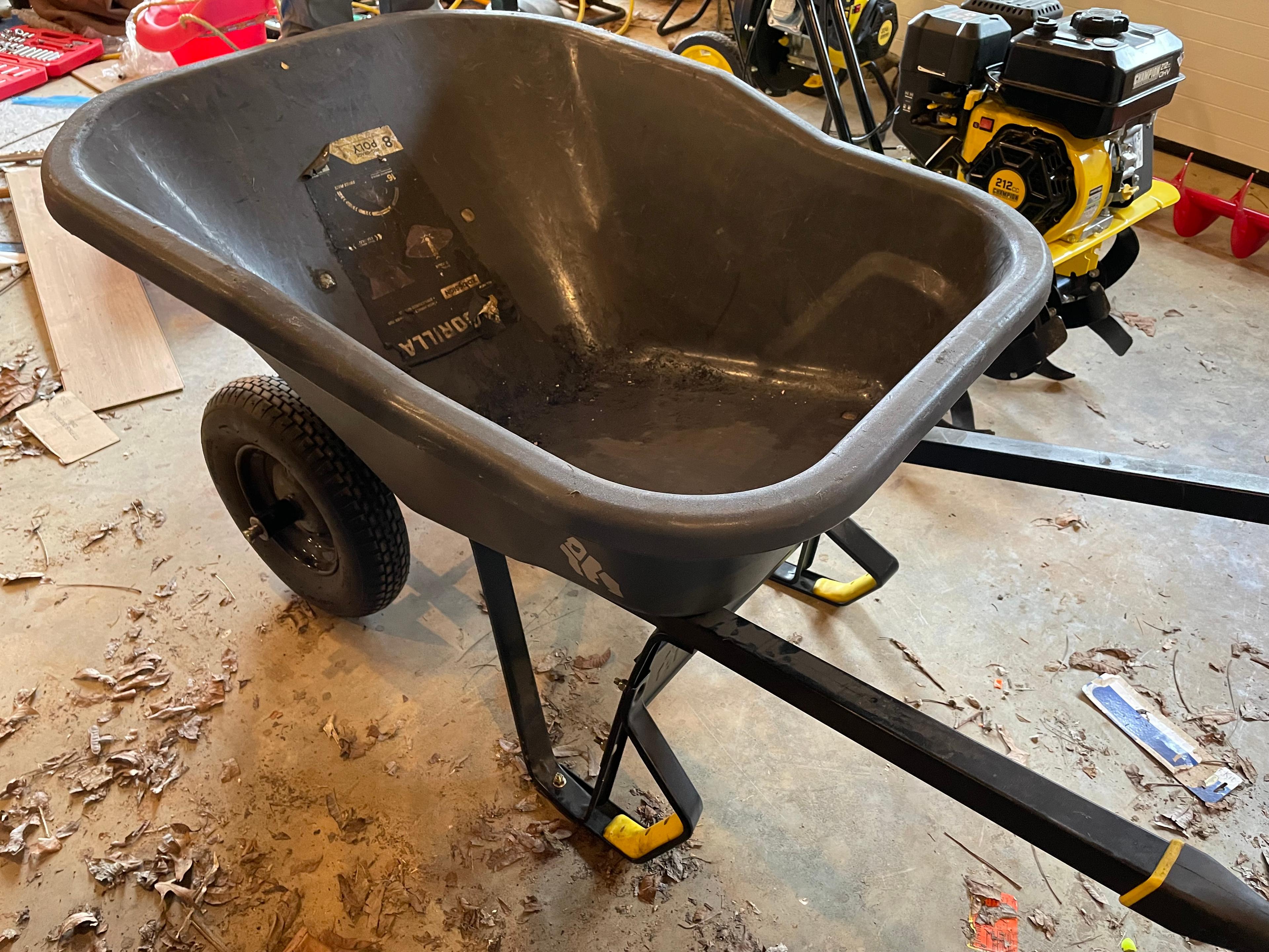 (LIKE NEW) Gorilla Pro Grade Poly Wheel Barrel