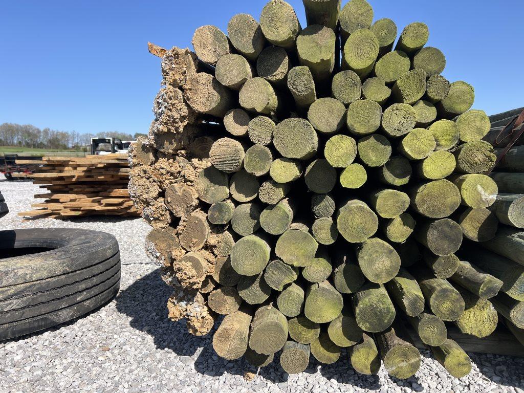 Bundle of 3''� 7’ wood post approx 100x
