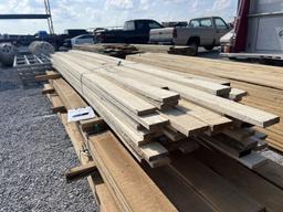 Stack of 65 1x4 x12-16’ poplar boards