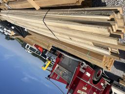 Stack of 65 1x4 x12-16’ poplar boards