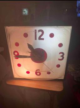 Vintage Train Station Double-Sided Light-up Clock