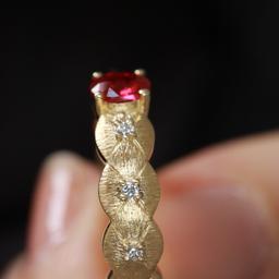 14k Gold 0.46 Ctw Natural Ruby & Diamond Ring