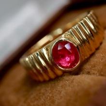 14k Gold 0.71 Ct Natural Ruby Ring