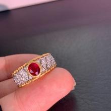 14k Gold 1.04 Ctw Natural Ruby & Diamond Ring