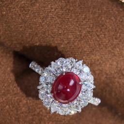 14k Gold 3.13 Ctw Natural Ruby & Diamond Ring